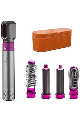 Kit sèche-cheveux 5-en-1 - Lissage, séchage & bouclage - 6 produits