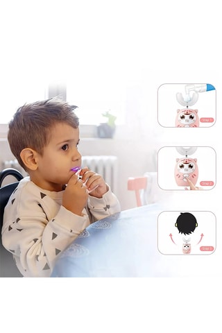 Brosse à dents électrique 360° - Enfant - Rose