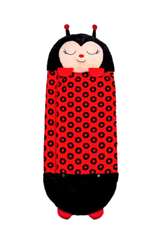 Sac de couchage transformable en oreiller coccinelle - Noir et rouge - 128 x 45 cm