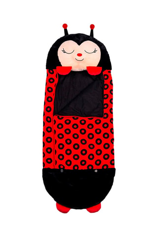 Sac de couchage transformable en oreiller coccinelle - Noir et rouge - 128 x 45 cm