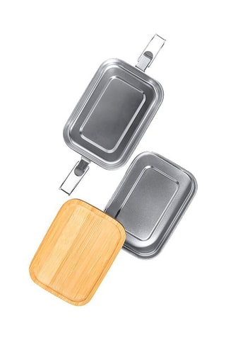 Boîte à lunch en acier inoxydable et couvercle en bambou - 940 ml
