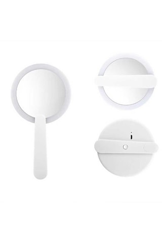 Miroir de poche pliable avec lumière LED