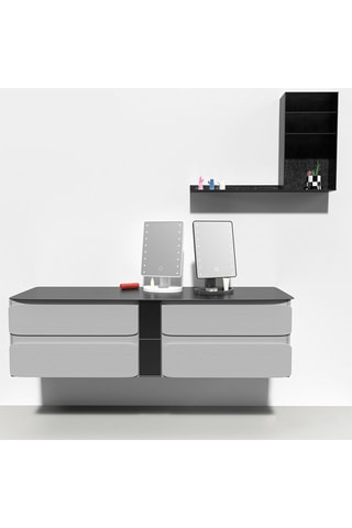 Miroir LED tactile - 180° - Noir