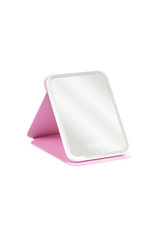 Miroir de maquillage LED - Blanc et rose