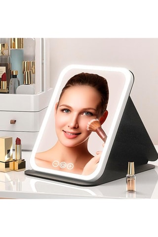 Miroir de maquillage LED - Blanc et noir