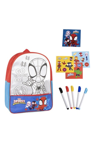 Zaino e accessori Spidey e i suoi fantastici amici Marvel - 10 pezzi - Rosso