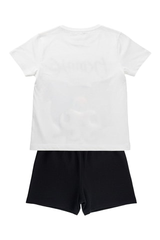 T-shirt e shorts Kuromi Hello Kitty Sanrio - Bianco e nero