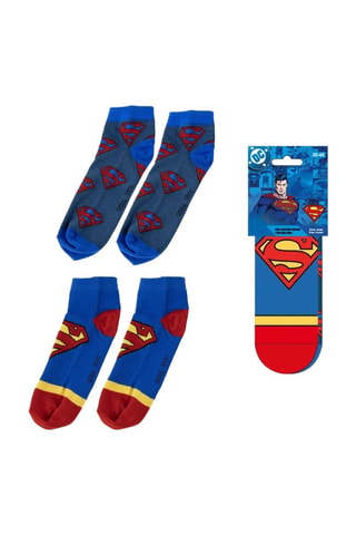 2 paia di calze Superman Justice League DC Comics - Rosso e blu
