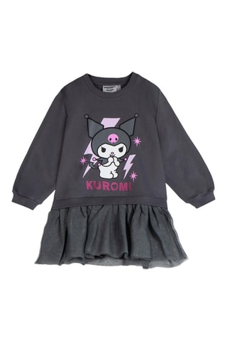 Abito bimateriale Kuromi Sanrio - Bianco, nero e grigio