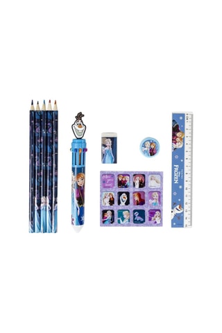 Astuccio con accessori Frozen Disney - 15 pezzi - Blu e viola