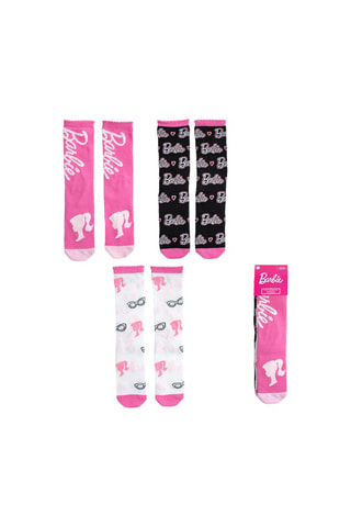 3 paia di calze Barbie - Bianco, nero e rosa