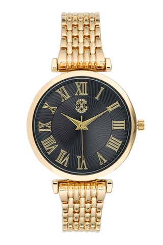 Reloj de cuarzo de metal aleado - Dorado y negro