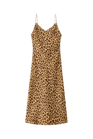 Vestido midi - Negro y marrón