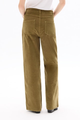 Pantalón ancho de terciopelo - Caqui