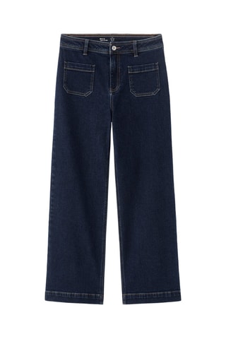 Vaquero ancho tiro alto - Beige