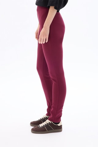 Pantalón slim fit de tiro alto - Rojo