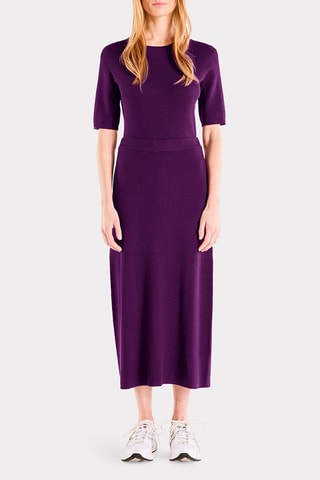 Falda midi de talle alto - Violeta