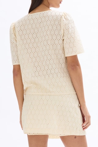 Camisa con bordado inglés - Crudo