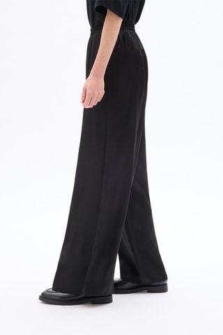 Pantalón ancho de tiro alto - Negro