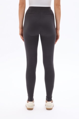 Pantalón slim fit de tiro alto - Gris