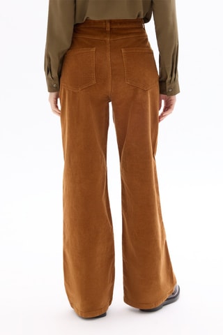 Pantalón ancho de terciopelo - Marrón