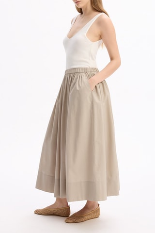 Falda midi - Beige