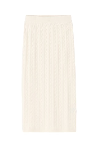 Falda recta de talle alto - Crudo