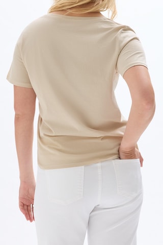Camiseta recta de algodón orgánico - Beige
