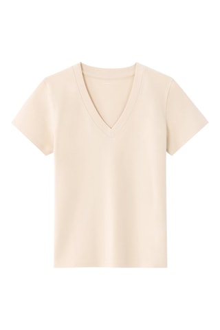 Camiseta recta - Beige