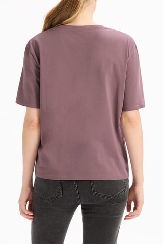 Camiseta ancha de algodón orgánico - Violeta