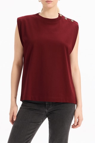 Camiseta ancha - Rojo