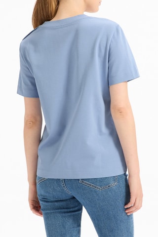 Camiseta recta - Beige y azul