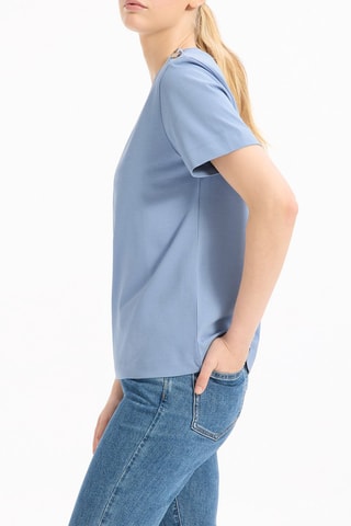 Camiseta recta - Beige y azul