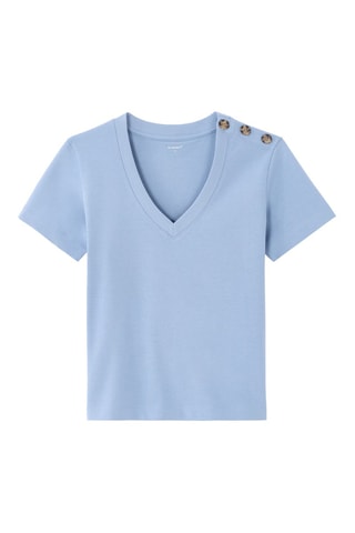 Camiseta recta - Beige y azul