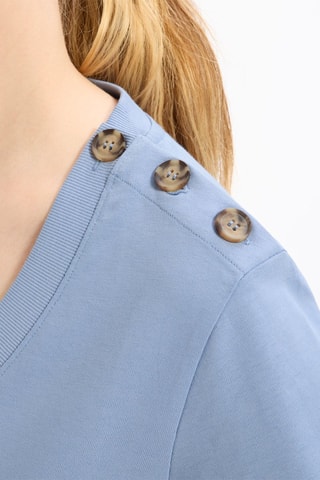 Camiseta recta - Beige y azul