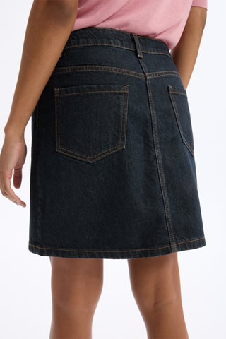 Minifalda vaquera de talle alto - Azul