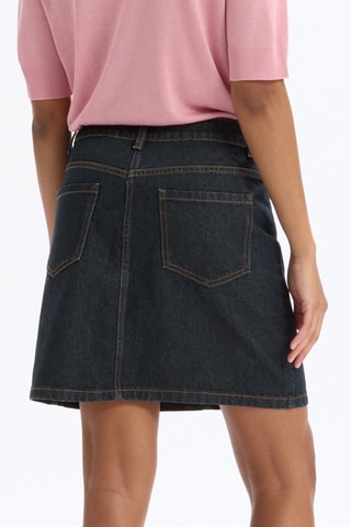 Minifalda vaquera de talle alto - Azul