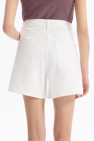 Short recto de tiro alto - Blanco