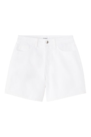 Short recto de tiro alto - Blanco
