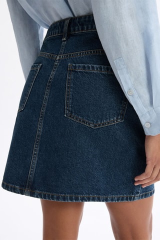 Minifalda vaquera de talle alto - Azul
