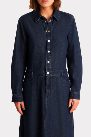 Vestido vaquero largo - Azul