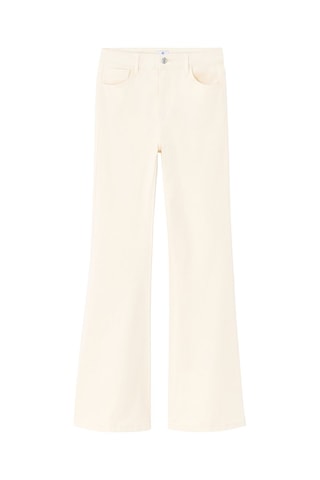 Pantalón flare de tiro alto - Crudo