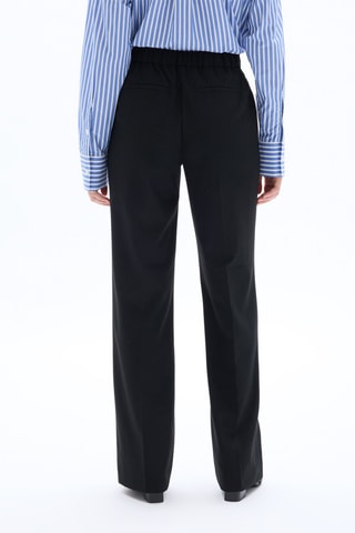 Pantalón recto de tiro alto - Negro