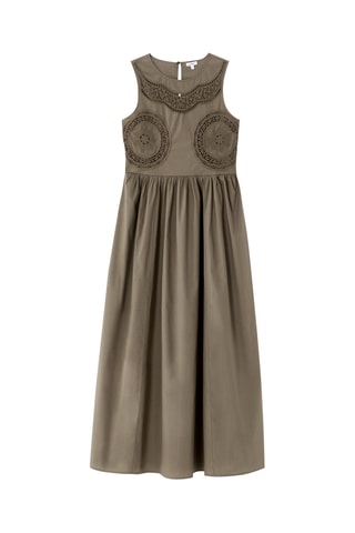 Vestido midi sin mangas - Caqui