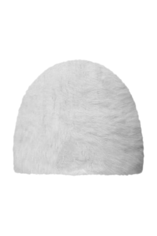 Bonnet de marche en angora et fourrure synthétique - Blanc