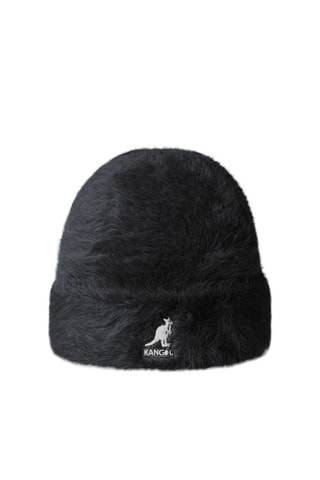 Bonnet de marche en angora - Noir