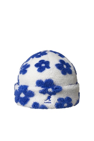 Bonnet polaire - Blanc et bleu électrique