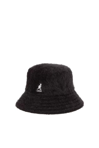 Bob de randonnée en angora et fourrure synthétique - Noir