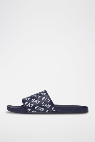 Claquettes - Bleu nuit et blanc