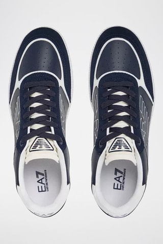 Baskets en cuir - Bleu marine et blanc